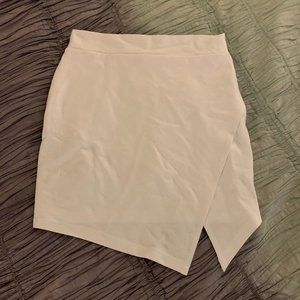 White Asymmetrical Body-Con Skirt